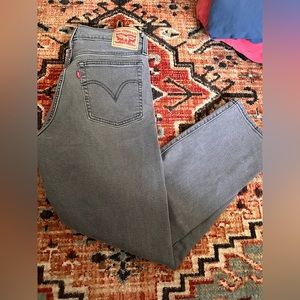 Levis gray wedgie straight denim jeans